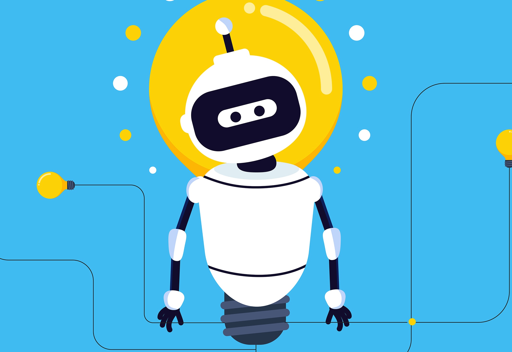 chatbot with lightbulb